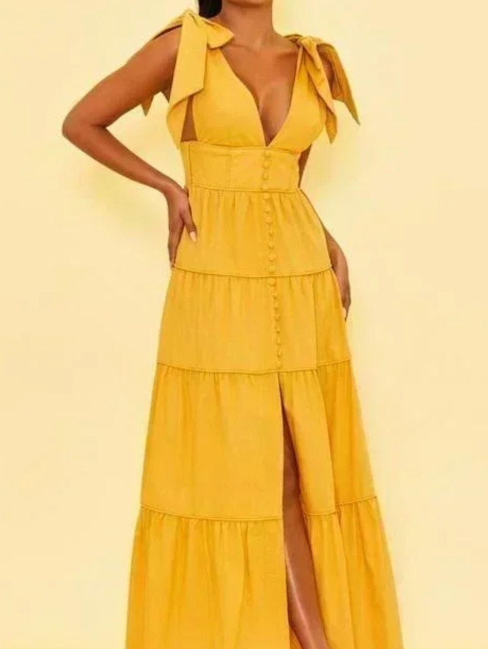 Luxxel Tie Shoulders Maxi Dress